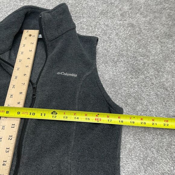 Columbia Benton Springs Fleece Jacket Vest Womens Small Dark Gray Outdoor Hiking - Picture 8 of 12